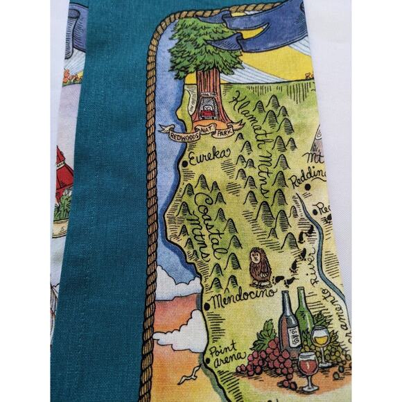 CALIFORNIA MAP SOUVENIR KITCHEN TEA TOWEL, 18X28" 100% COTTON NEW Cute Design - Picture 4 of 8